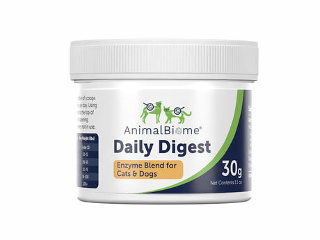 Jar of AnimalBiome Daily Digest Enzyme Blend for Cat & Dogs on a white background
