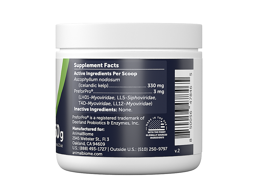 jar of AnimalBiome Oral Cleanse. Right side view.