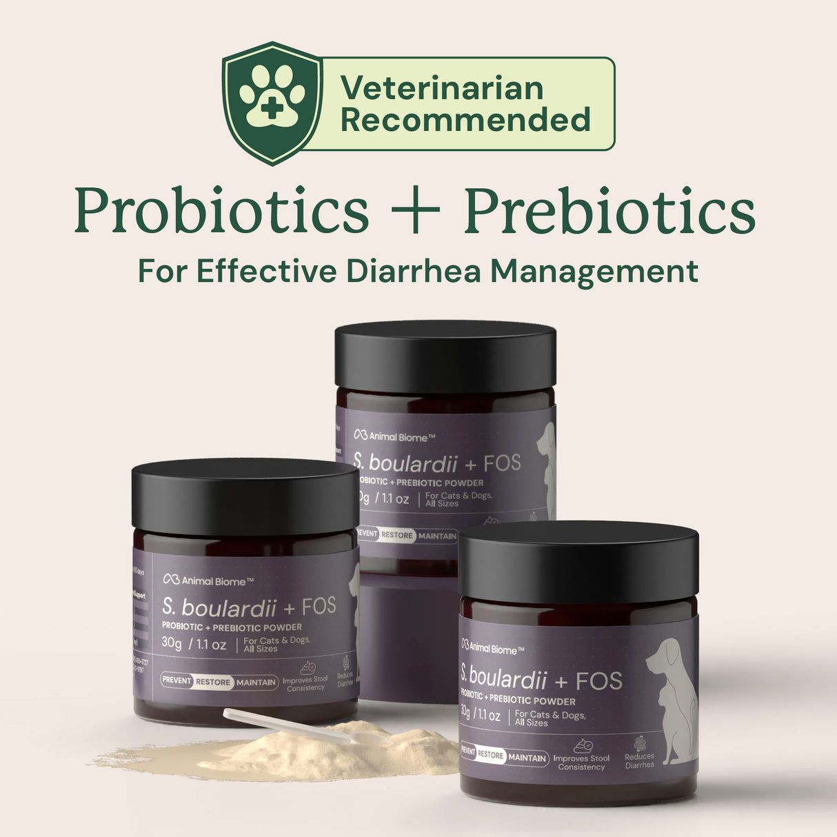 S. boulardii + FOS Powder for Cats and Dogs