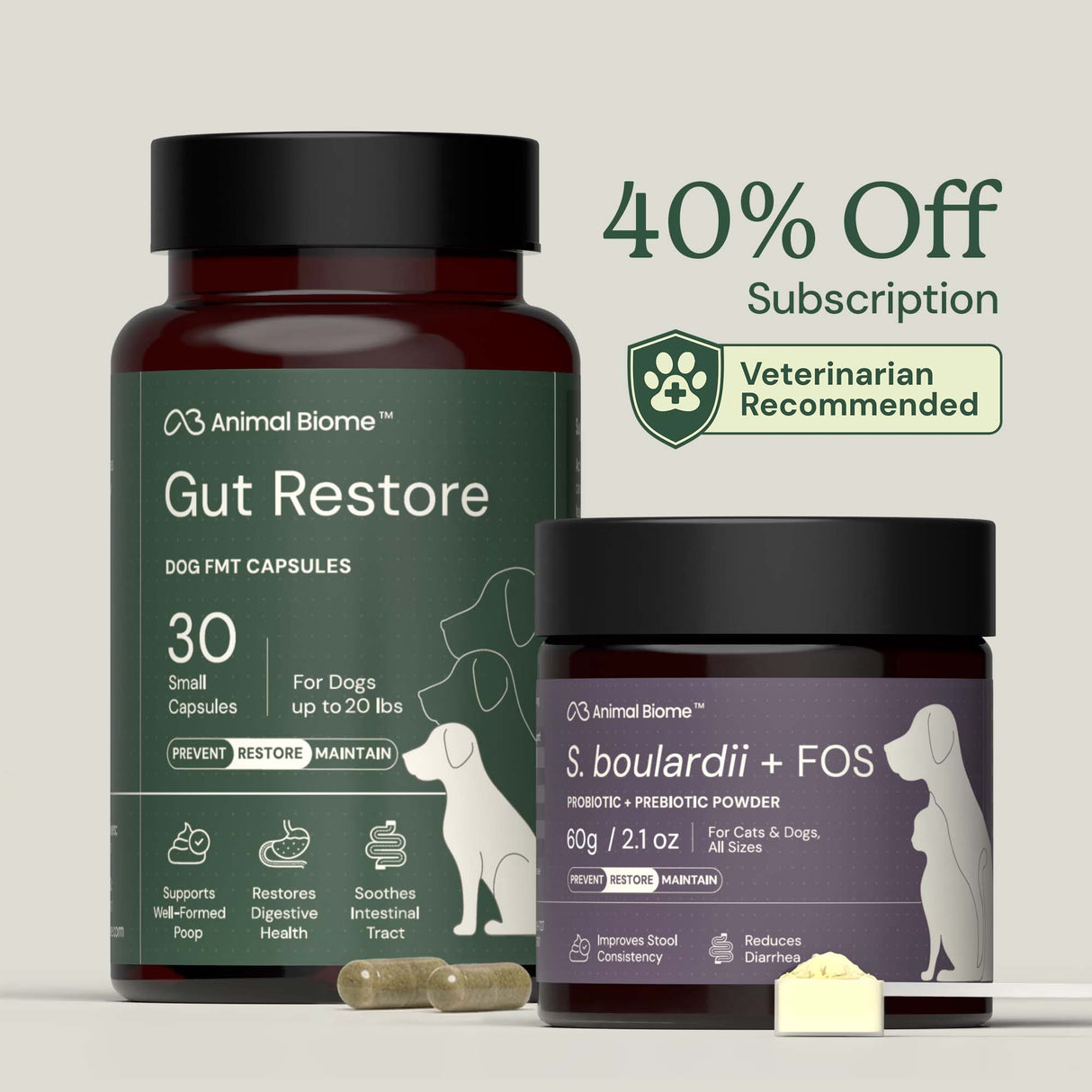 Dog Gut Restore + S. boulardii Bundle
